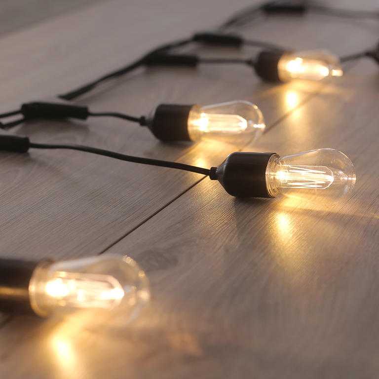 Svetelná reťaz s 10 LED podlhovastými žiarovkami 8 m