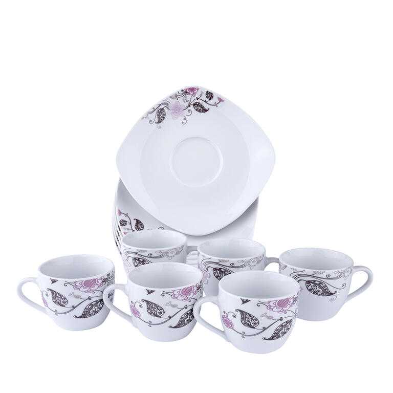Set de căni şi farfuriuţe RHAPSODY, 210 ml, 6 piese