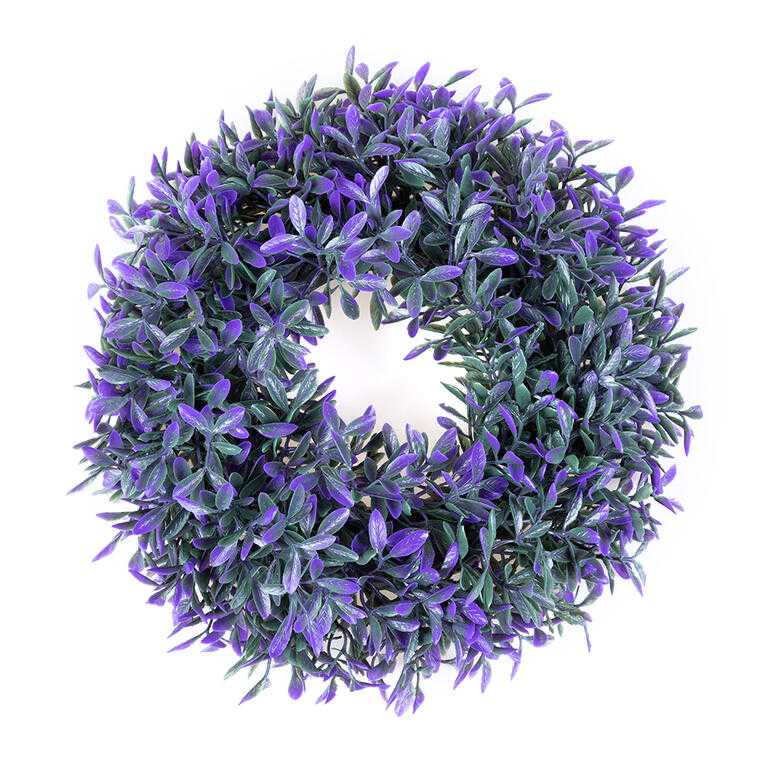 Wianek liście zielono-fioletowe 26 cm