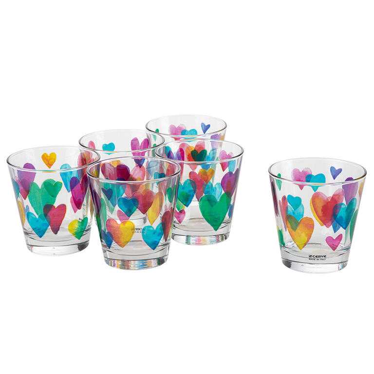 Sada pohárov LOVE RAINBOW 250 ml 6 ks