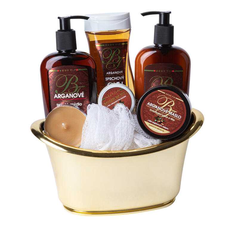 Zestaw prezentowy kosmetyków ARGAN, złota wanienka
