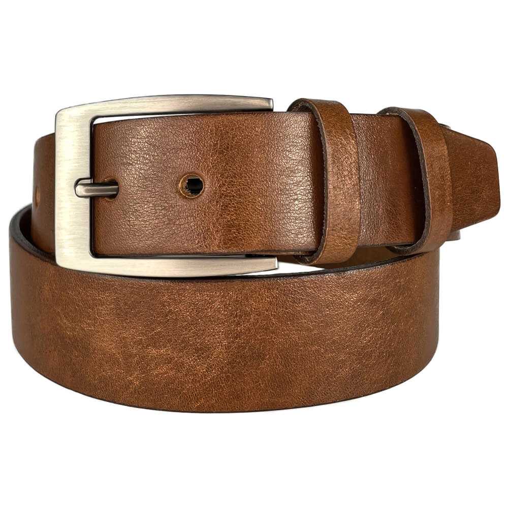 Pánsky kožený opasok hnedý 40 mm