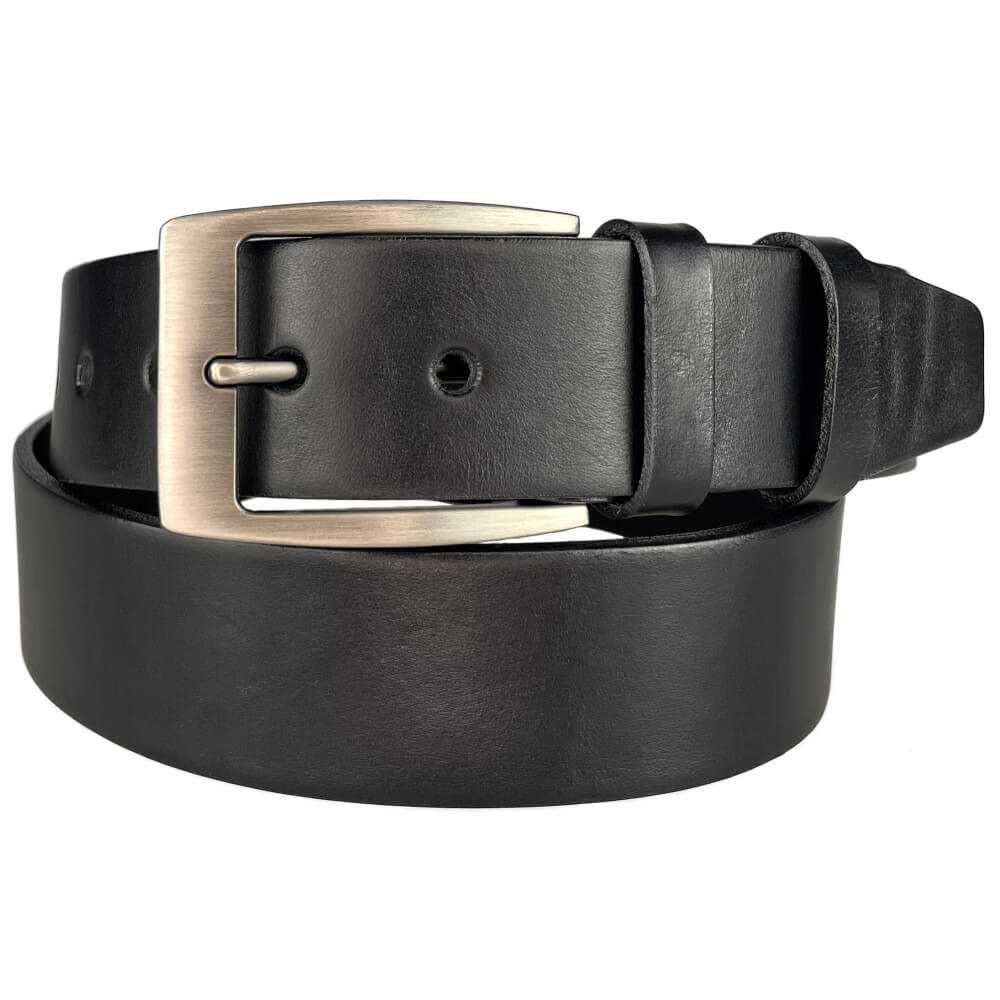 Pánský kožený opasek černý 40 mm