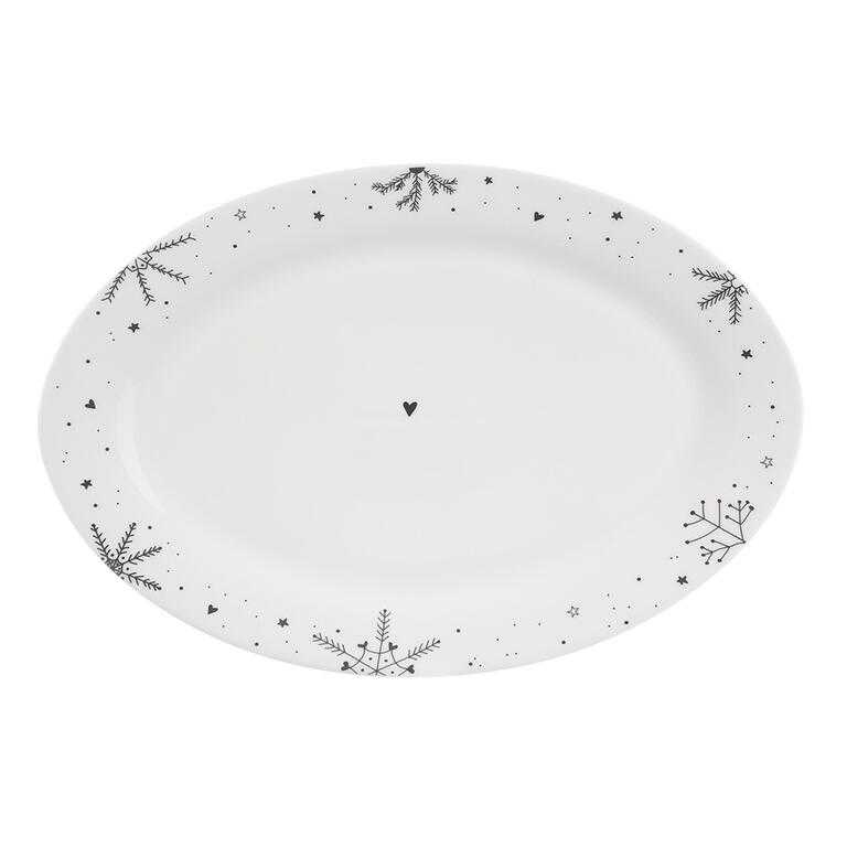 Porcelánový servírovací talíř oválný VLOČKA