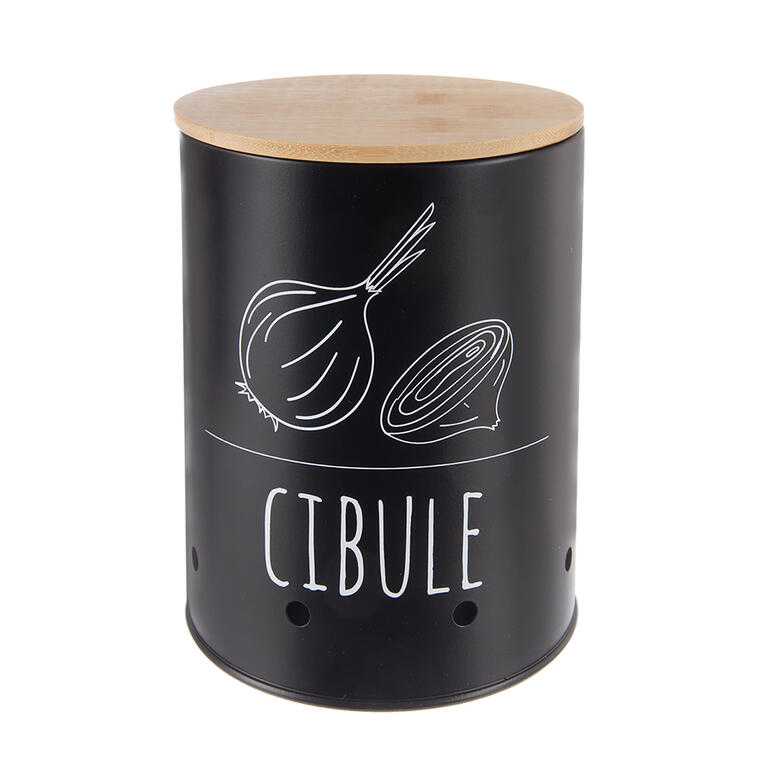 Kulatá plechová dóza CIBULE Black