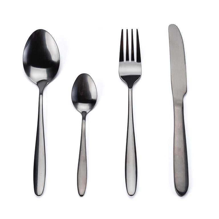 Set tacâmuri din oțel inoxidabil BLACK 24 buc