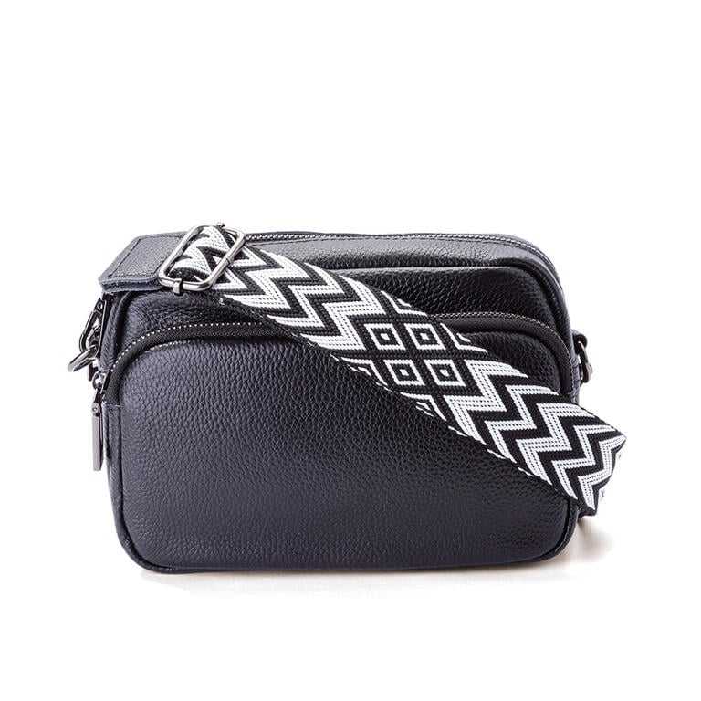 Dámska malá crossbody kabelka čierna