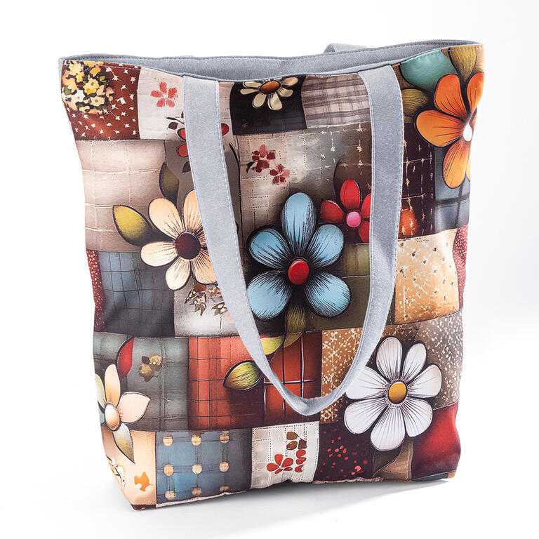 Dámská potištěná taška Patchwork květy
