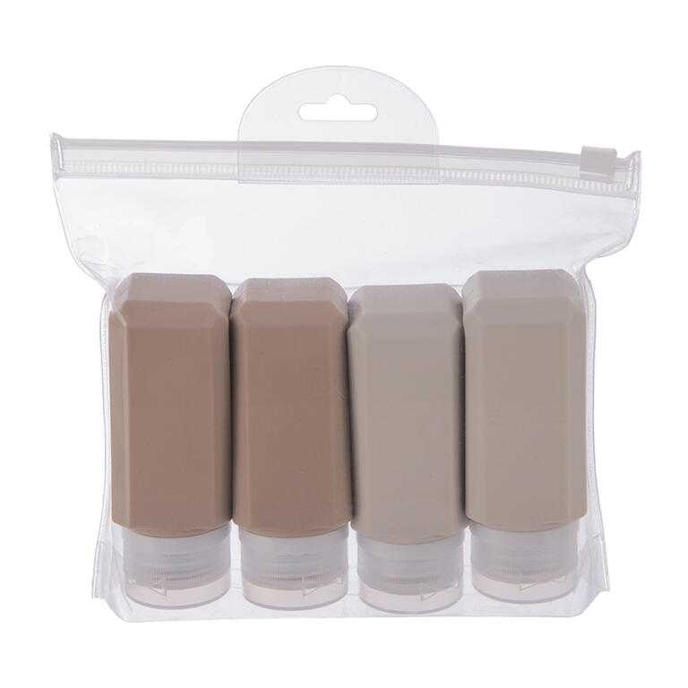 Sada 4 ks cestovních silikonových lahviček 90 ml