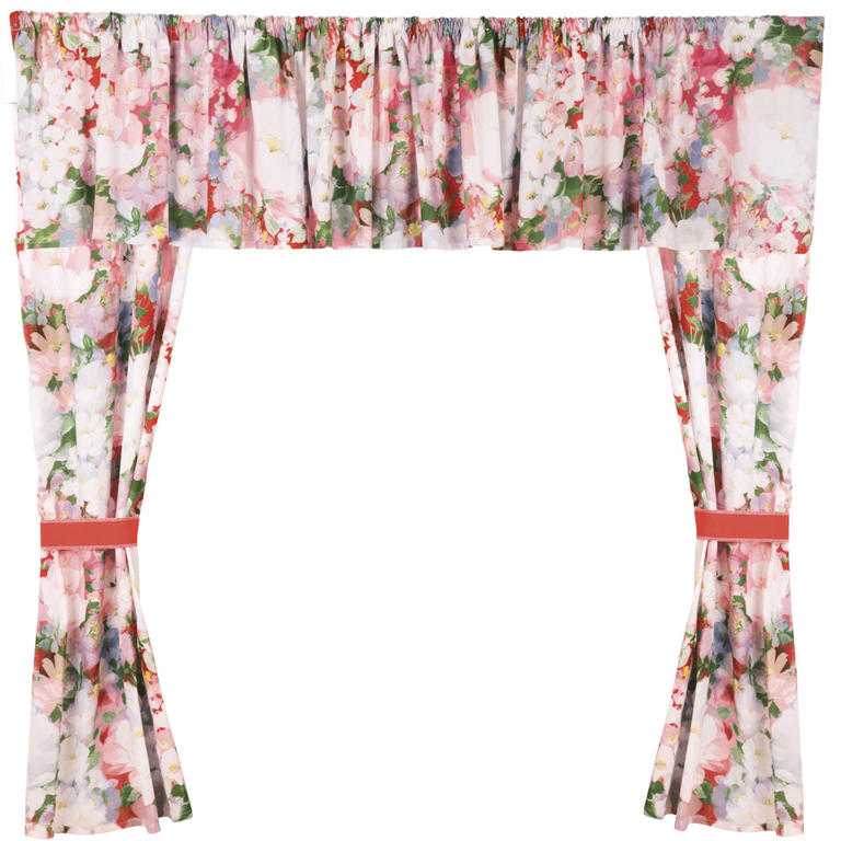Draperii din bumbac Monet 5 piese roz