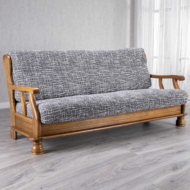 trojkřeslo s dřevěnými rukojeťmi (š. 150 - 200 cm)