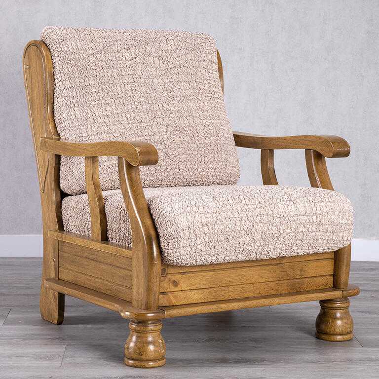 křeslo s dřevěnými rukojeťmi (š. 40 - 70 cm)