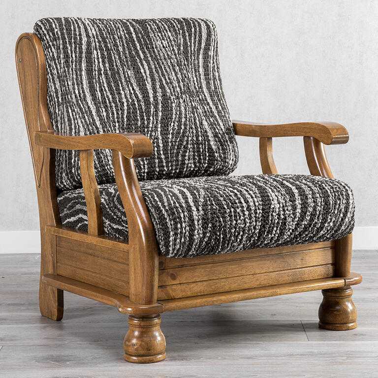 křeslo s dřevěnými rukojeťmi (š. 40 - 70 cm)