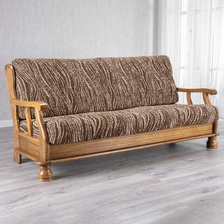 trojkřeslo s dřevěnými rukojeťmi (š. 150 - 200 cm)