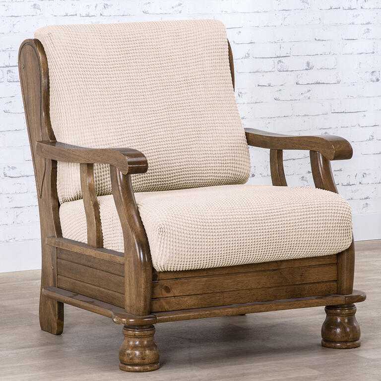křeslo s dřevěnými rukojeťmi (š. 50 - 80 cm)