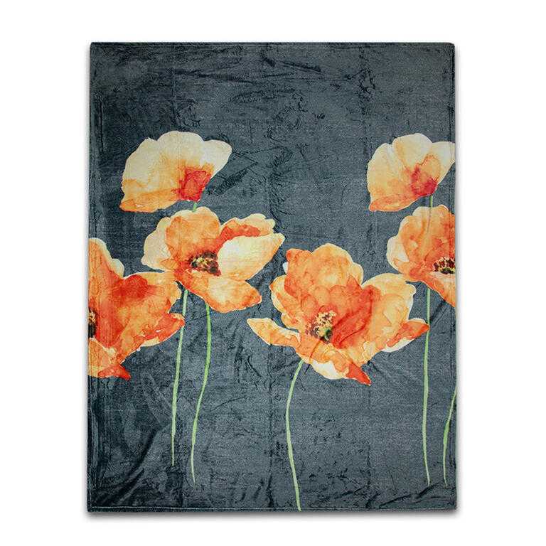 Oboustranná deka z mikroflanelu VLČÍ MÁKY 150 x 200 cm