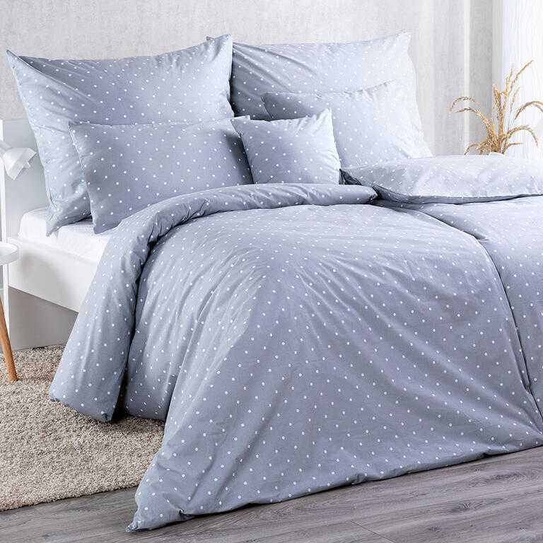 Lenjerie de combinat din bumbac, PUNCTE, gri