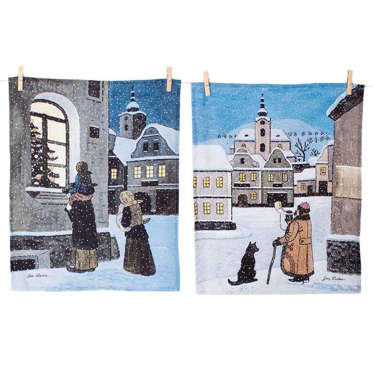Bavlněné utěrky Matějovský LADA Ladovská zima 50 x 64 cm 2 ks