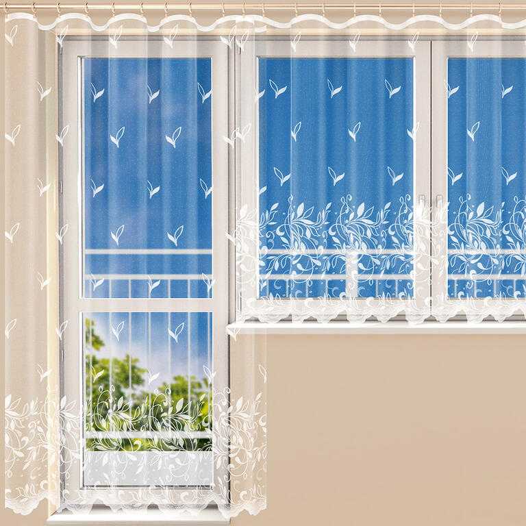 Perdea finisată din jacard EDITA - set pentru balcon