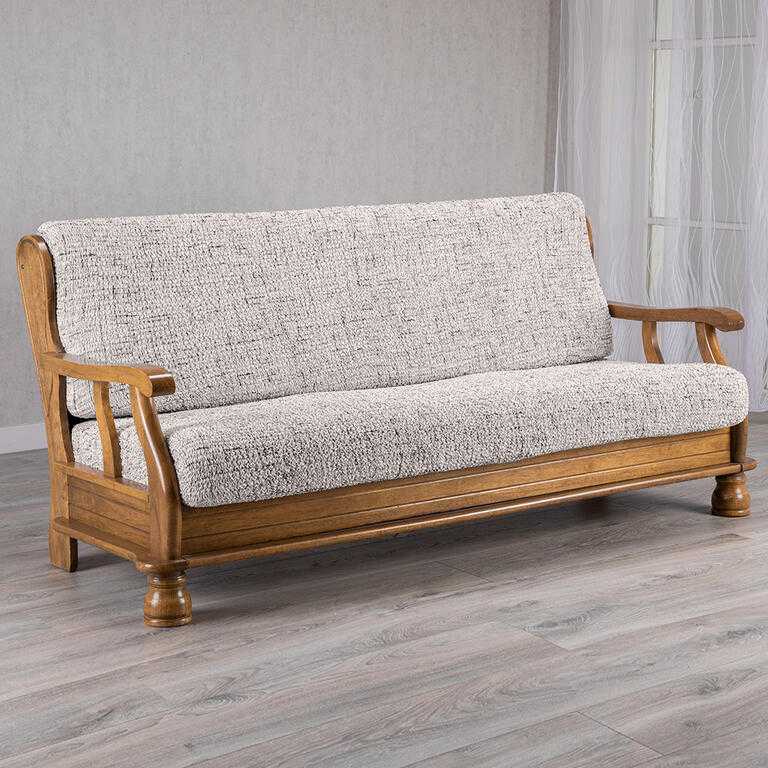 trojkřeslo s dřevěnými rukojeťmi (š. 150 - 200 cm)