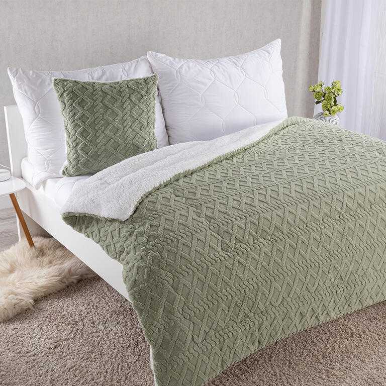 Set matlasat cu blăniţă INVERNO verde