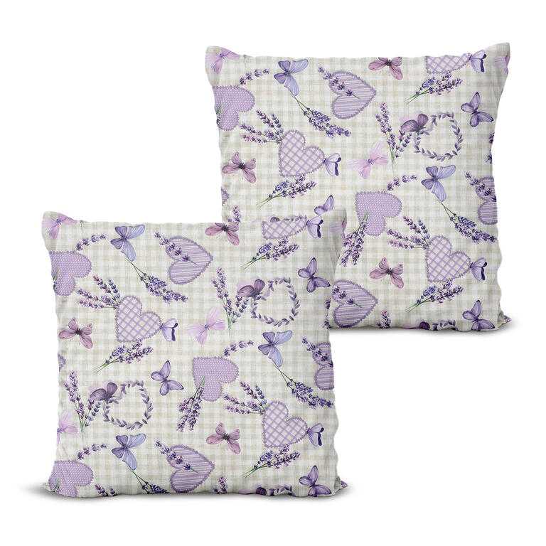 Zestaw 2 poszewek na poduszki LAWENDOWA HARMONIA 40 x 40 cm