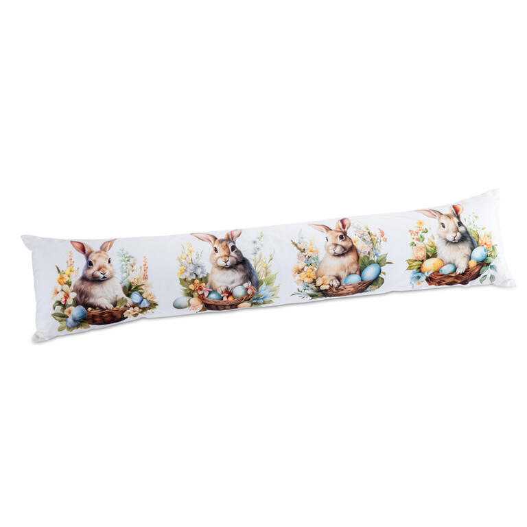 Polštář proti průvanu ZAJÍČCI V KOŠÍČKU 20 x 90 cm