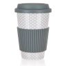 Hrnek keramický se silikonovým víčkem GO, 400 ml, šedý