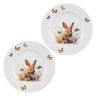 Sada porcelánových dezertních talířů JARO zajíc 20 cm 2 ks
