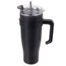 Nerezový termohrnek s brčkem TERMO 1,2 l, černý