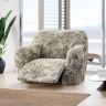 Bielastické potahy MARMO béžové relaxační křeslo (š. 70 - 90 cm)