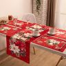 Sada 4 ks prostírání a stolního běhounu RED POINSETTIA