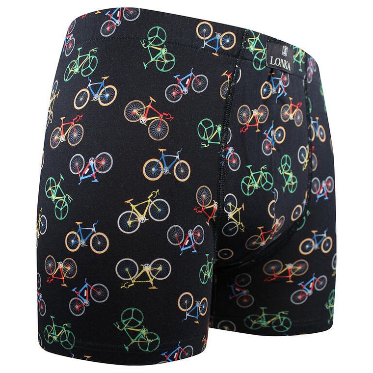 KEVIN pánské barevné elastické boxerky - BIKE černá 3XL