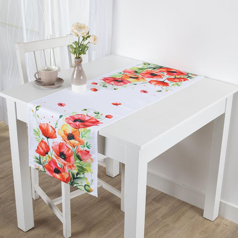 Běhoun s potiskem ČERVENÉ VLČÍ MÁKY 40 x 110 cm (obrázek 4)